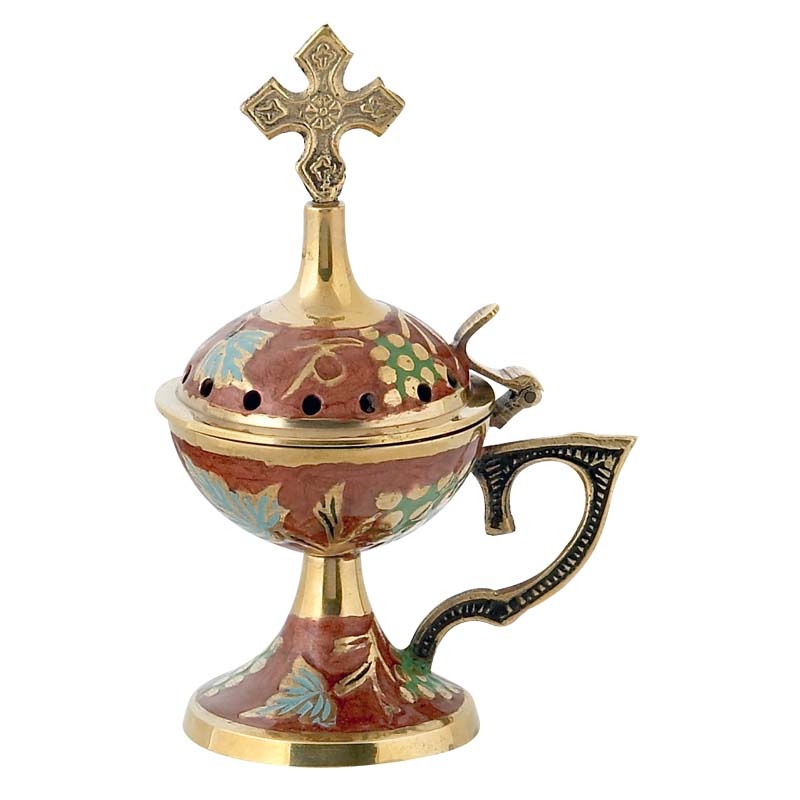 9991c_red Θυμιατό Μπρούτζινο Πολύχρωμο Κόκκινο - Image 1