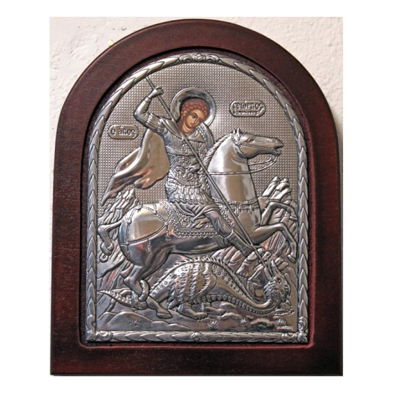 2898 Άγιος Γεώργιος - Μεταλλική εικόνα - Image 1