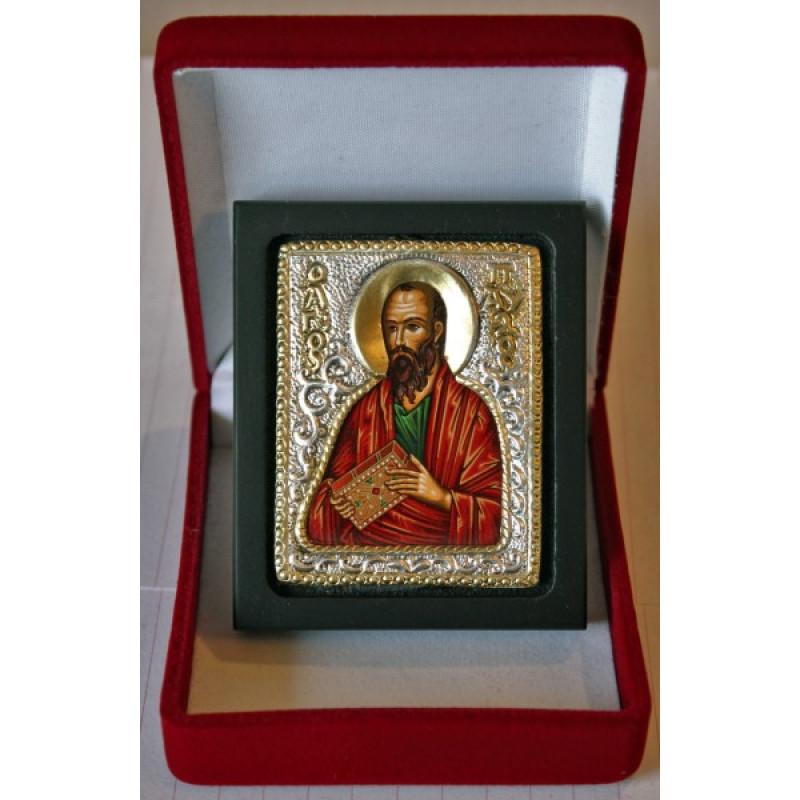 3367 Άγιος Παύλος - Ασημένια εικόνα με μεταξοτυπία - Image 1