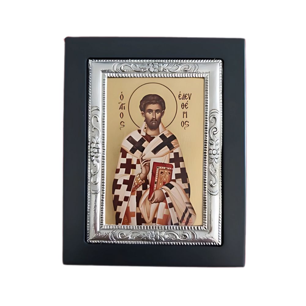 agios-eleytherios-asimenia-eikona-m101r Άγιος Ελευθέριος - Ασημένια εικόνα - Image 1