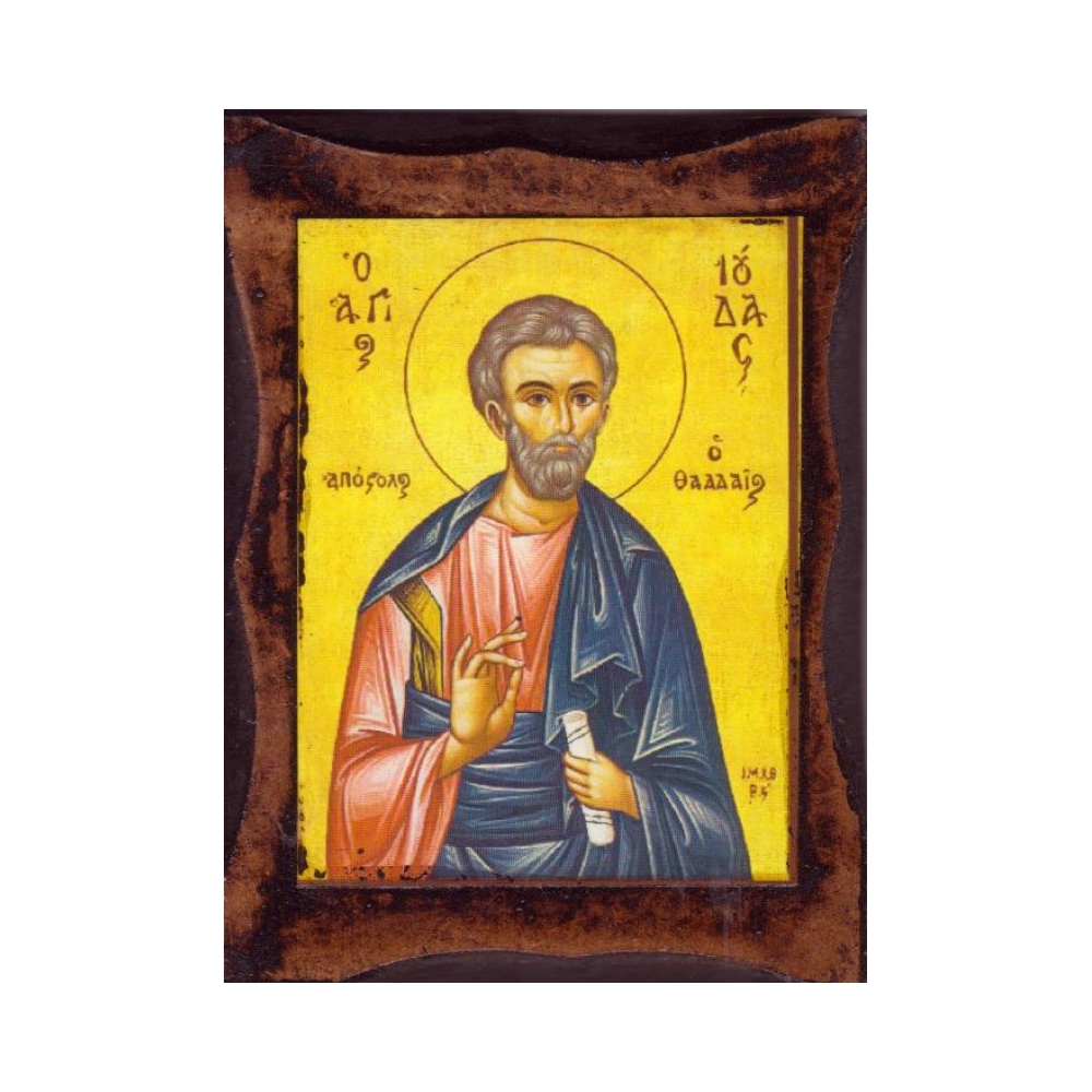 agios-ioudas-o-thaddaios-xartini-eikona-se-ksylo-apli-palaiosi Άγιος Ιούδας ο Θαδδαίος - Χάρτινη εικόνα σε ξύλο (απλή παλαίωση) - Image 1