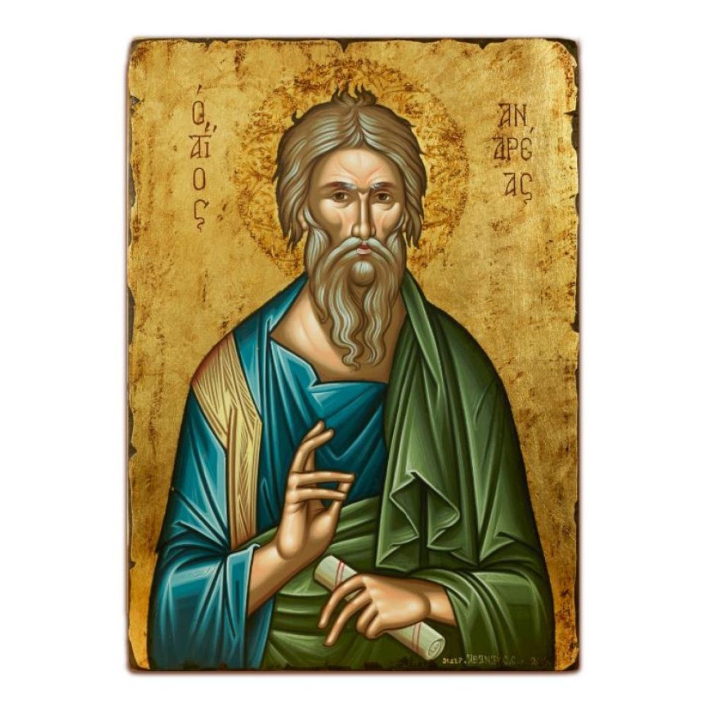agios-andreas-agiografia-xeiropoiiti Άγιος Ανδρέας - Χειροποίητη Αγιογραφία - Image 1