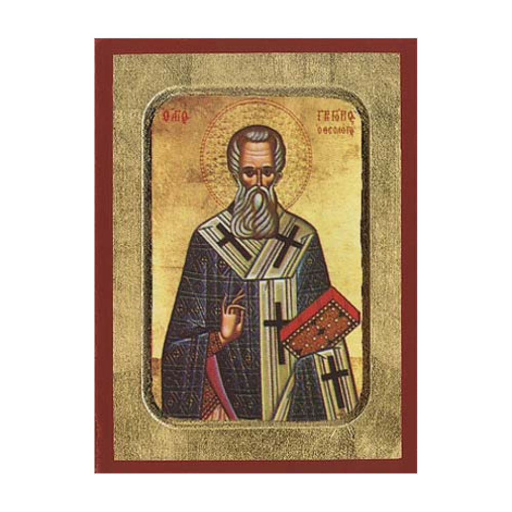 agios-grigorios-theologos-xylini-enskafti-eikona Άγιος Γρηγόριος ο Θεολόγος - Ξύλινη Ένσκαφτη Εικόνα - Image 1