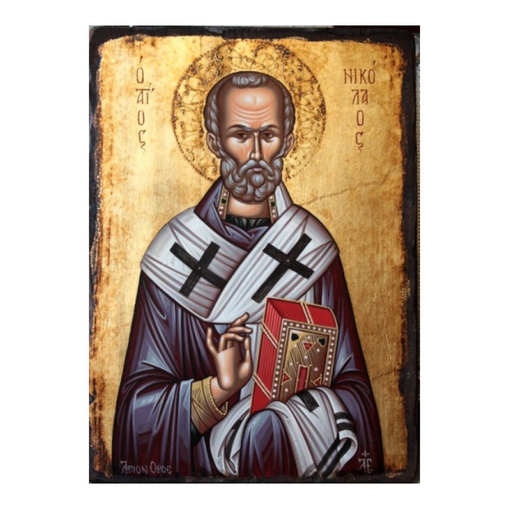 agios-nikolaos-agiografia-xeiropoiiti Άγιος Νικόλαος - Χειροποίητη Αγιογραφία - Image 1
