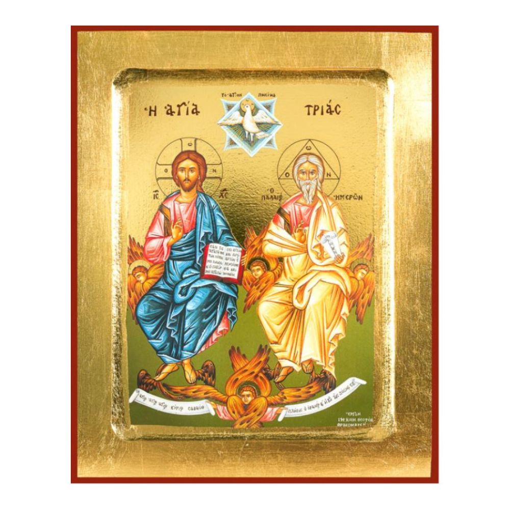 agia-triada-xylini-enskafti-eikona-xrysotypia Η Αγία Τριάδα - Εικόνα Σκαφτή Χρυσοτυπία - Image 1