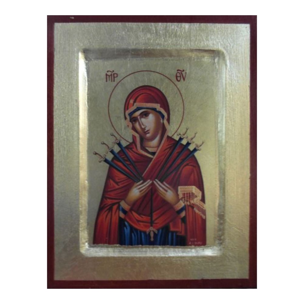 panagia-eptaspathi-eikona-skafti-metaxotypia Παναγία η Επτάσπαθη - Εικόνα Σκαφτή Μεταξοτυπία - Image 1
