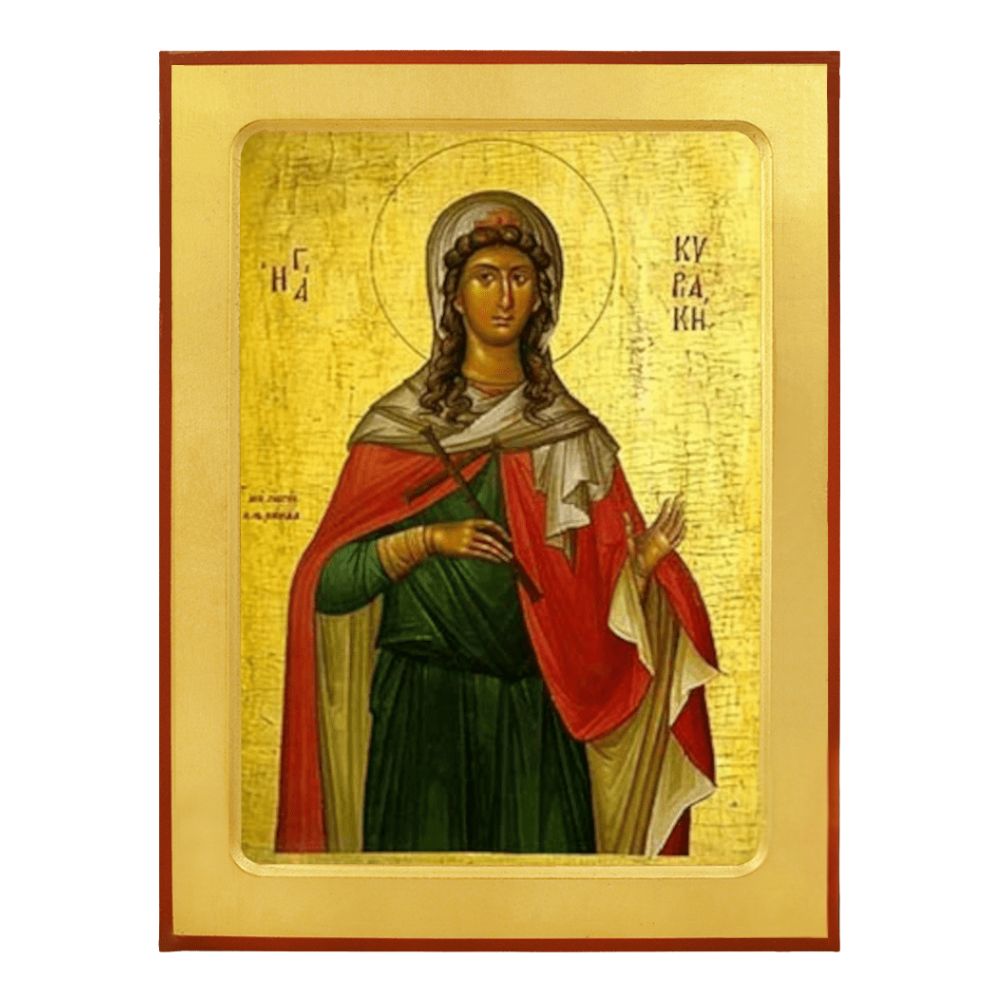 agia-kyriaki-xylini-enskafti-eikona Αγία Κυριακή - Ξύλινη Ένσκαφτη Εικόνα - Image 1