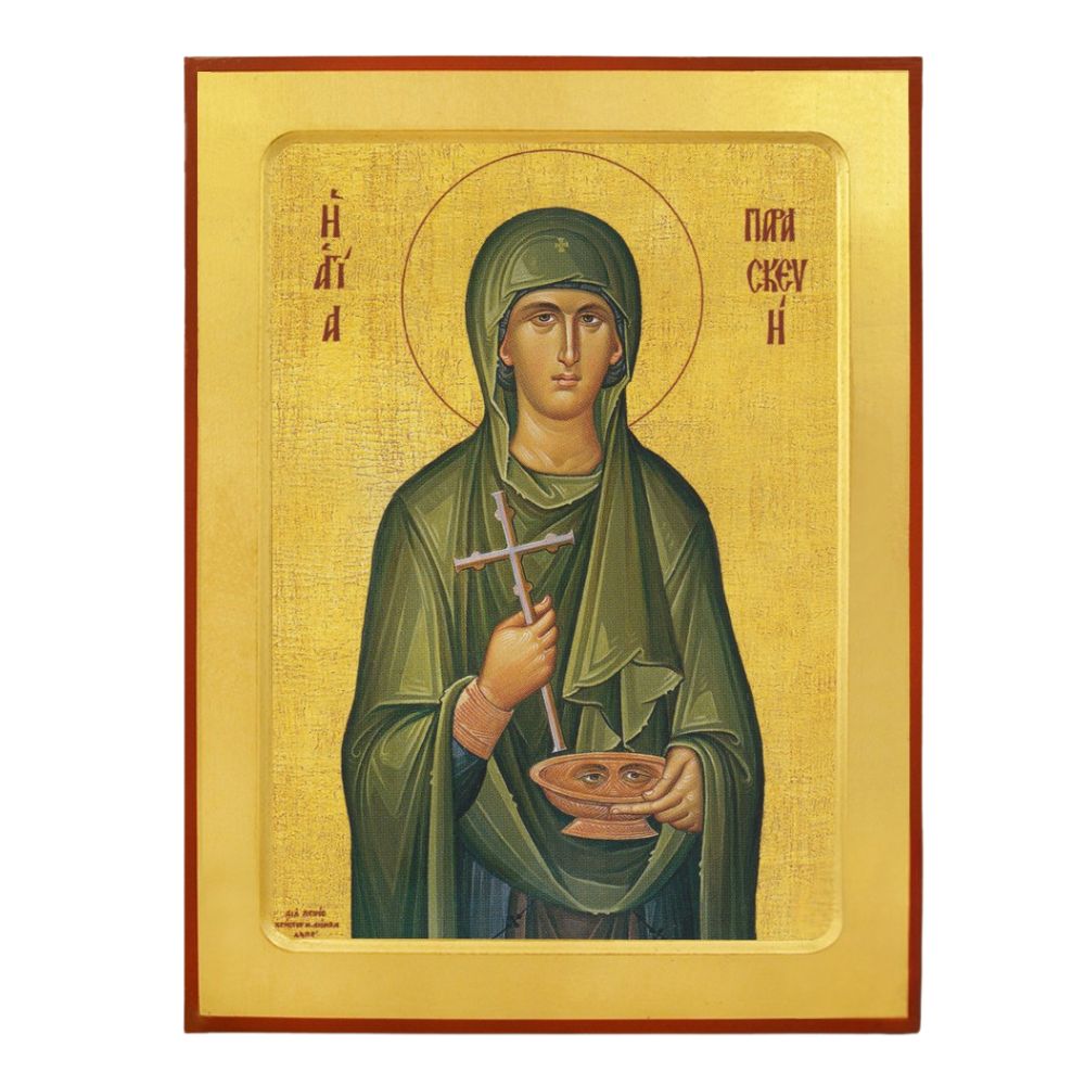 agia-paraskevi-xylini-enskafti-eikona Αγία Παρασκευή - Ξύλινη Ένσκαφτη Εικόνα - Image 1
