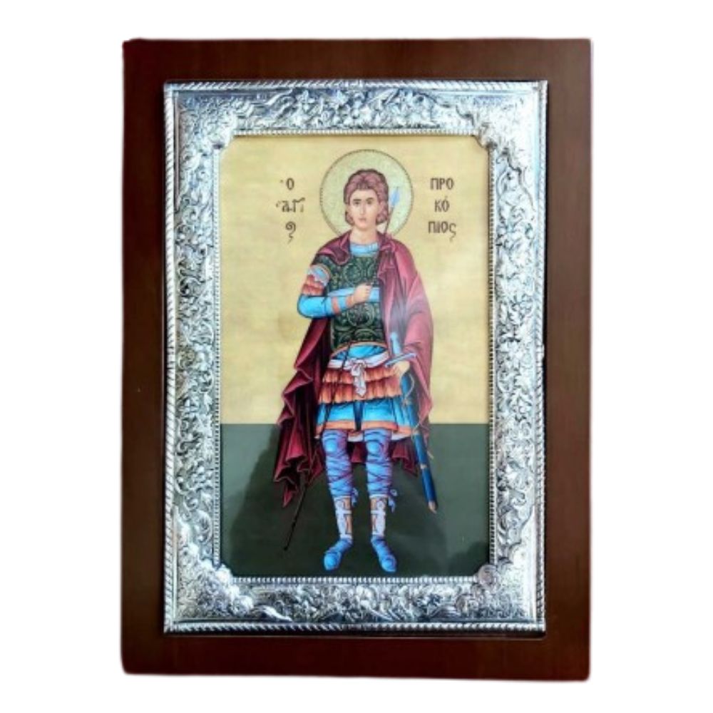 agios-prokopios-asimenia-eikona Άγιος Προκόπιος - Ασημένια Εικόνα - Image 1