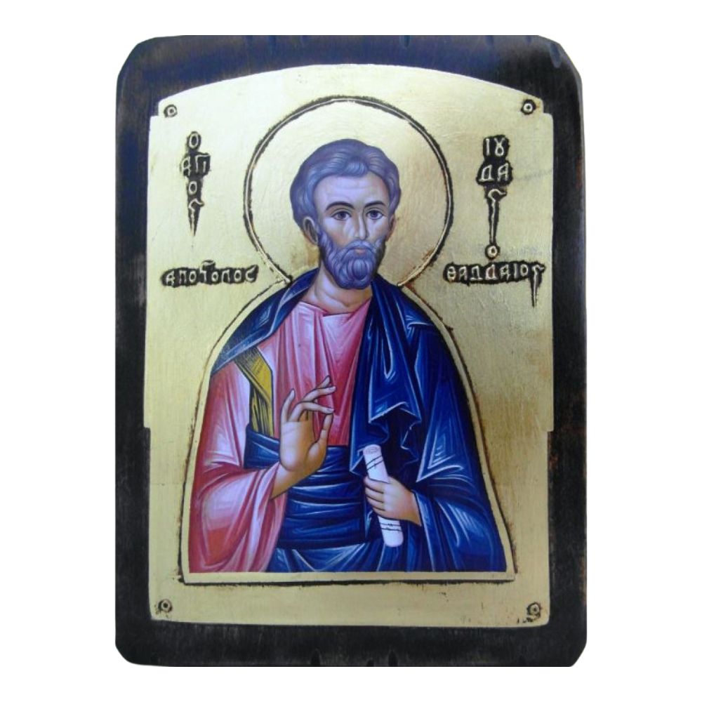 agios-ioydas-thaddaios-xylini-eikona-xrysotypia Άγιος Ιούδας Θαδδαίος - Εικόνα Ξύλινη Χρυσοτυπία - Image 1