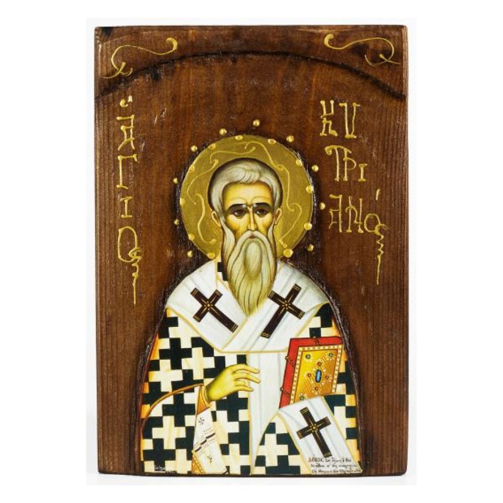 agios-kyprianos-xyloglypti-eikona Άγιος Κυπριανός - Ξυλόγλυπτη Εικόνα - Image 1