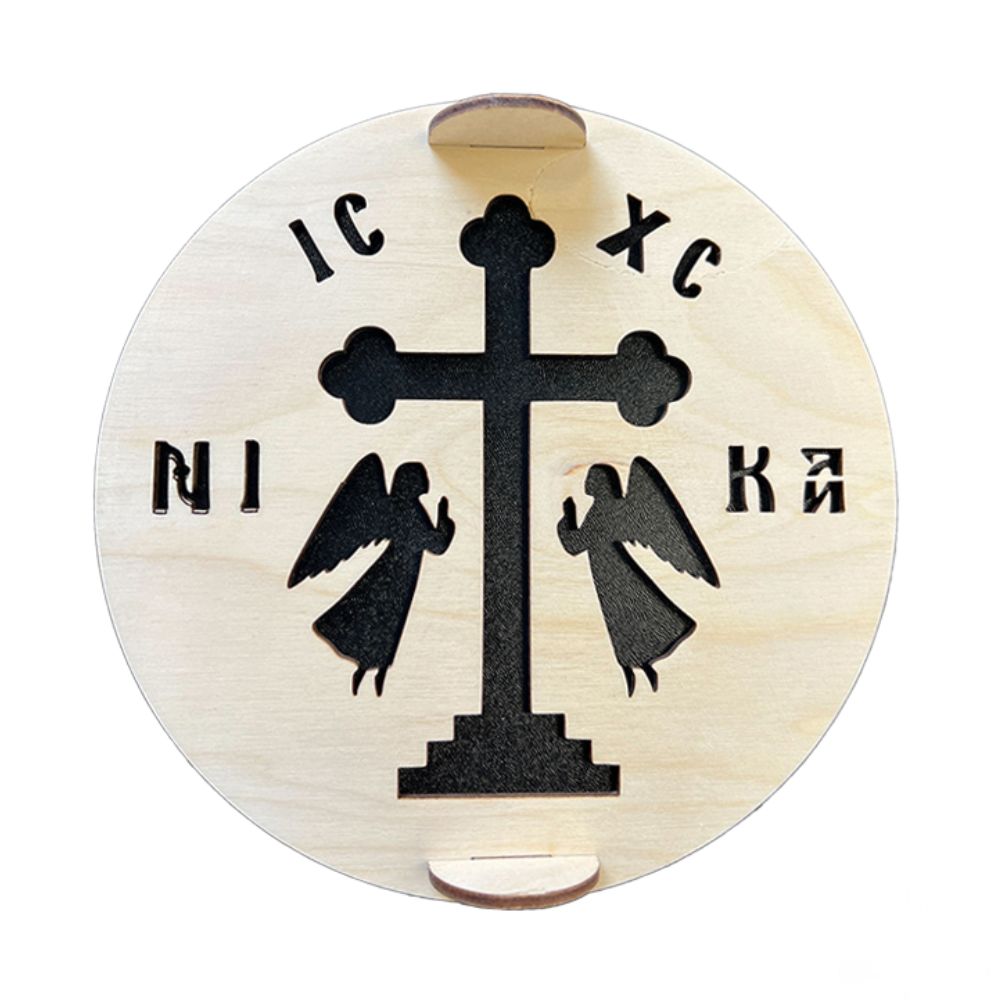 sfragida-kolyva-stayros-me-aggelakia-ic-xc-nika Σφραγίδα για Κόλλυβα Στρογγυλή - Σταυρός με Αγγελάκια IC XC NIKA - Image 1