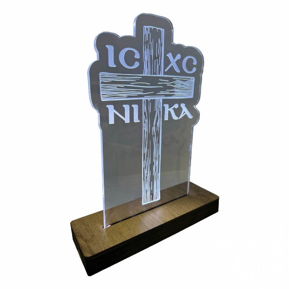 fotistiko-led-stavros-icxcnika Επιτραπέζιο Φωτιστικό LED - Σταυρός IC XC NIKA - Image 1