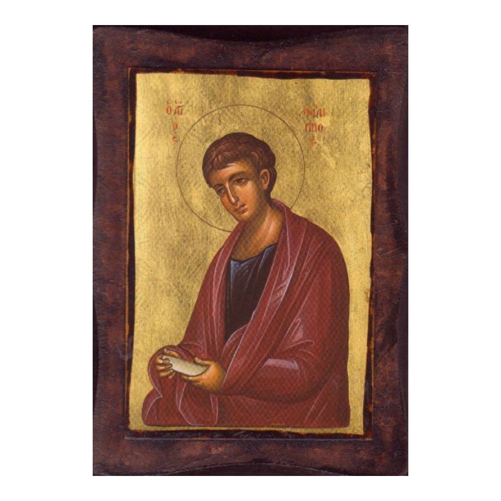 agios-filippos-eikona-xylini-palaiwmeni Άγιος Φίλιππος - Εικόνα Ξύλινη Παλαιωμένη - Image 1