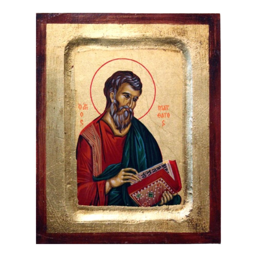 agios-matthaios-eikona-skafti-metaxotypia Άγιος Ματθαίος - Εικόνα Σκαφτή Μεταξοτυπία - Image 1