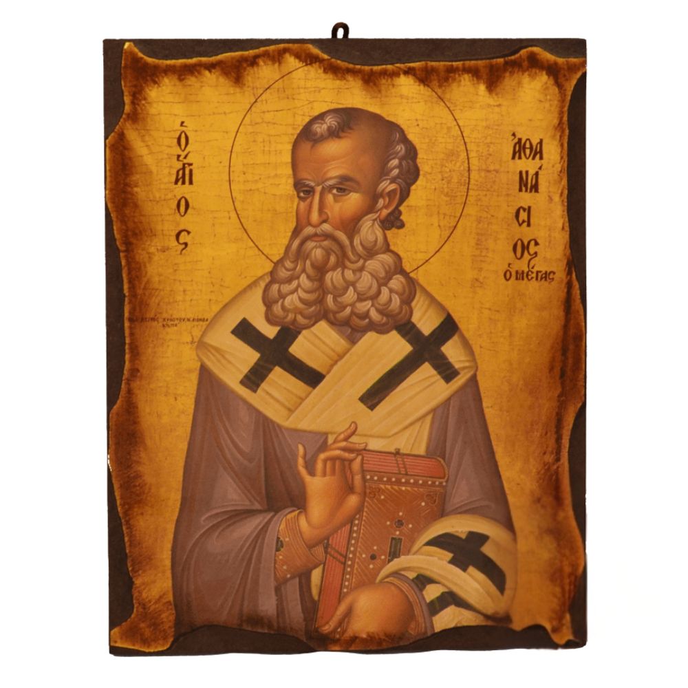 agios-athanasios-xylini-anaglyfi-eikona-se-fysiko-xylo Άγιος Αθανάσιος - Ξύλινη Ανάγλυφη Εικόνα σε Φυσικό Ξύλο - Image 1