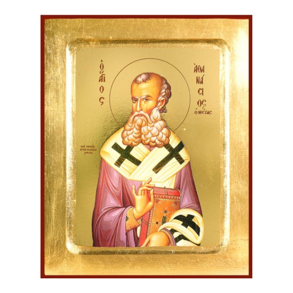 agios-athanasios-xylini-enskafti-eikona Άγιος Αθανάσιος - Ξύλινη Ένσκαφτη Εικόνα - Image 1
