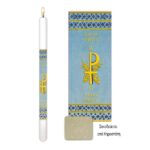 Αναστάσιμη Λαμπάδα Στρογγυλή με Χρυσοτυπία