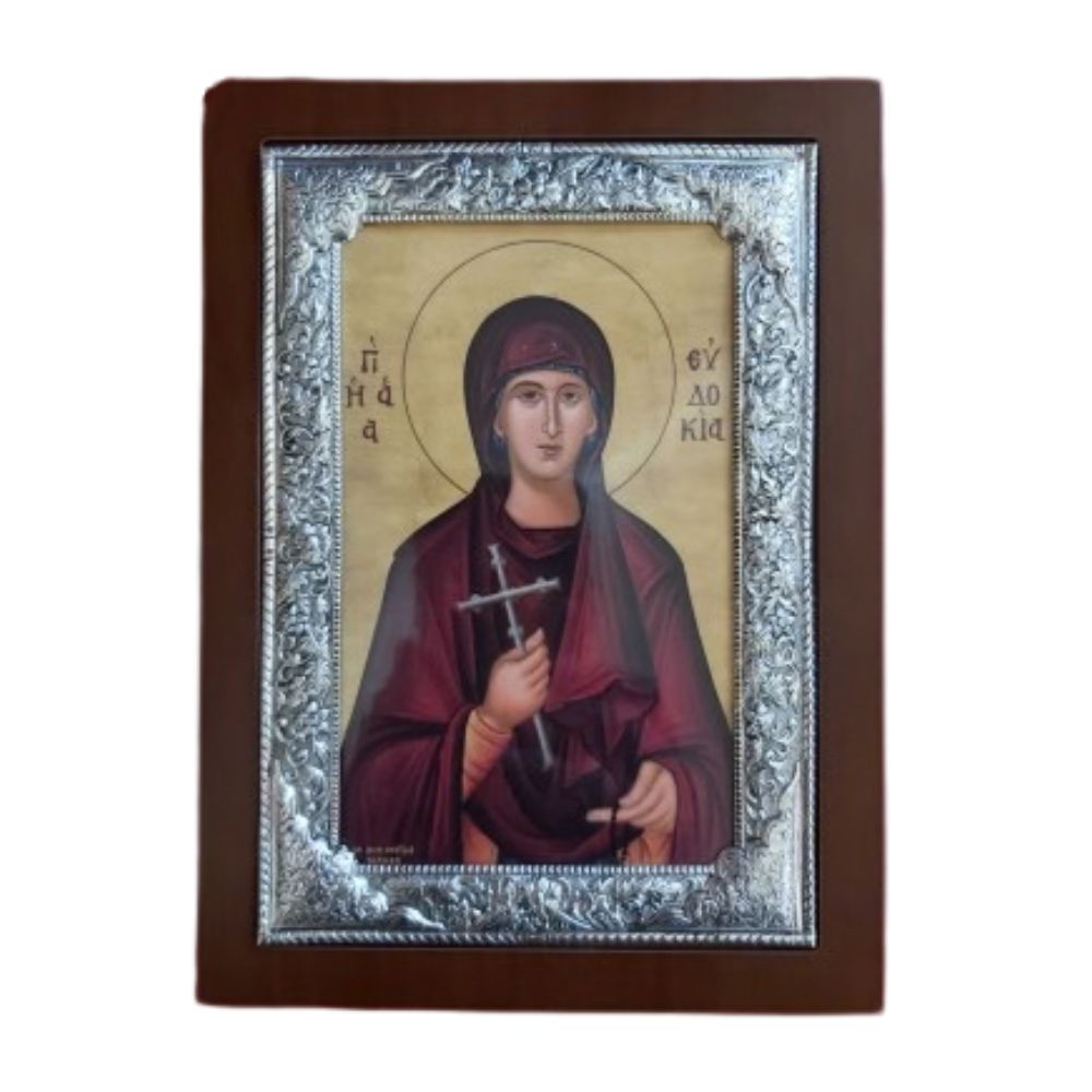 agia-eydokia-asimenia-eikona Αγία Ευδοκία - Ασημένια Εικόνα - Image 1