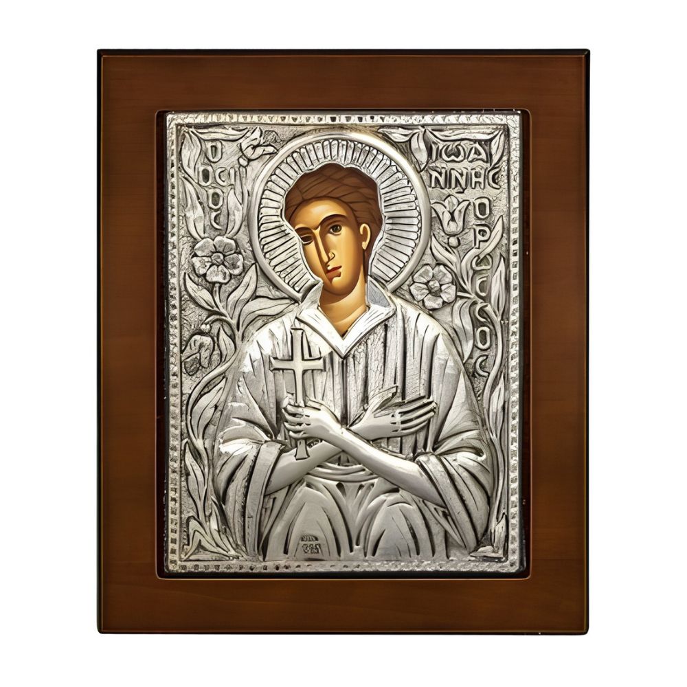agios-iwannis-rwssos-asimenia-eikona_17x13 Άγιος Ιωάννης ο Ρώσσος - Ασημένια εικόνα - Image 1